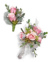 Glossy Corsage and Boutonniere Set from The Posie Shoppe in Prineville, OR