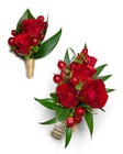 Crimson Corsage and Boutonniere Set from The Posie Shoppe in Prineville, OR