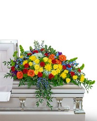 Vibrant Life Casket Spray from The Posie Shoppe in Prineville, OR