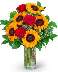 Rosy Sunflowers from The Posie Shoppe in Prineville, OR