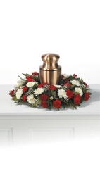 Memorial wreath for urn from The Posie Shoppe in Prineville, OR