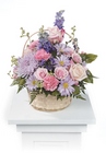 Pink and lavender basket arrangement