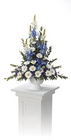 Blue and white arrangement