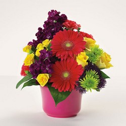 Bowl of bright wishes bouquet from The Posie Shoppe in Prineville, OR