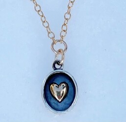 Silver Anchor Designs Sterling Silver & Bronze Heart  from The Posie Shoppe in Prineville, OR