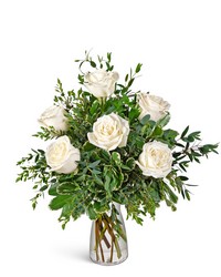 Half Dozen White Roses from The Posie Shoppe in Prineville, OR