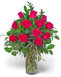 One Dozen Hot Pink Roses from The Posie Shoppe in Prineville, OR