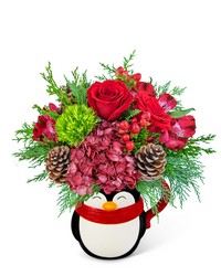 Send a Cranberry Hug Penguin Keepsake Mug from The Posie Shoppe in Prineville, OR