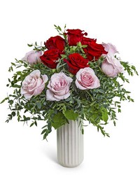 One Dozen Pink and Red Roses from The Posie Shoppe in Prineville, OR