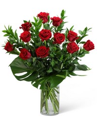 Red Roses with Modern Foliage (12) from The Posie Shoppe in Prineville, OR