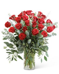 Red Roses with Eucalyptus Foliage (24) from The Posie Shoppe in Prineville, OR