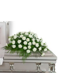 Peaceful in White Casket Spray from The Posie Shoppe in Prineville, OR