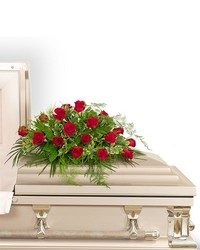 18 Red Roses Casket Spray from The Posie Shoppe in Prineville, OR