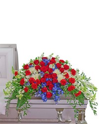 Valiant Honor Casket Spray from The Posie Shoppe in Prineville, OR