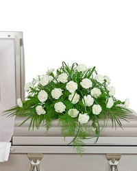 White Divinity Casket Spray from The Posie Shoppe in Prineville, OR