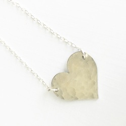Silver Anchor Hammered Heart Necklace from The Posie Shoppe in Prineville, OR