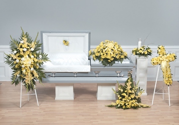 Yellow daisy sympathy collection from The Posie Shoppe in Prineville, OR