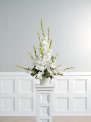 White gladiolus arrangement from The Posie Shoppe in Prineville, OR