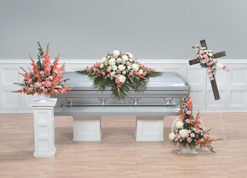 Traditional peach and white sympathy collection from The Posie Shoppe in Prineville, OR