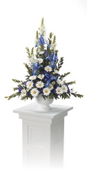 Blue and white arrangement from The Posie Shoppe in Prineville, OR