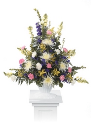Traditional sympathy arrangement from The Posie Shoppe in Prineville, OR