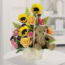 Teddy bear garden basket from The Posie Shoppe in Prineville, OR