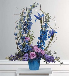 Lavender and blue bouquet from The Posie Shoppe in Prineville, OR