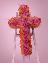 Rose and gerbera daisy cross from The Posie Shoppe in Prineville, OR