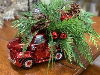 Red Truck bouquet from The Posie Shoppe in Prineville, OR